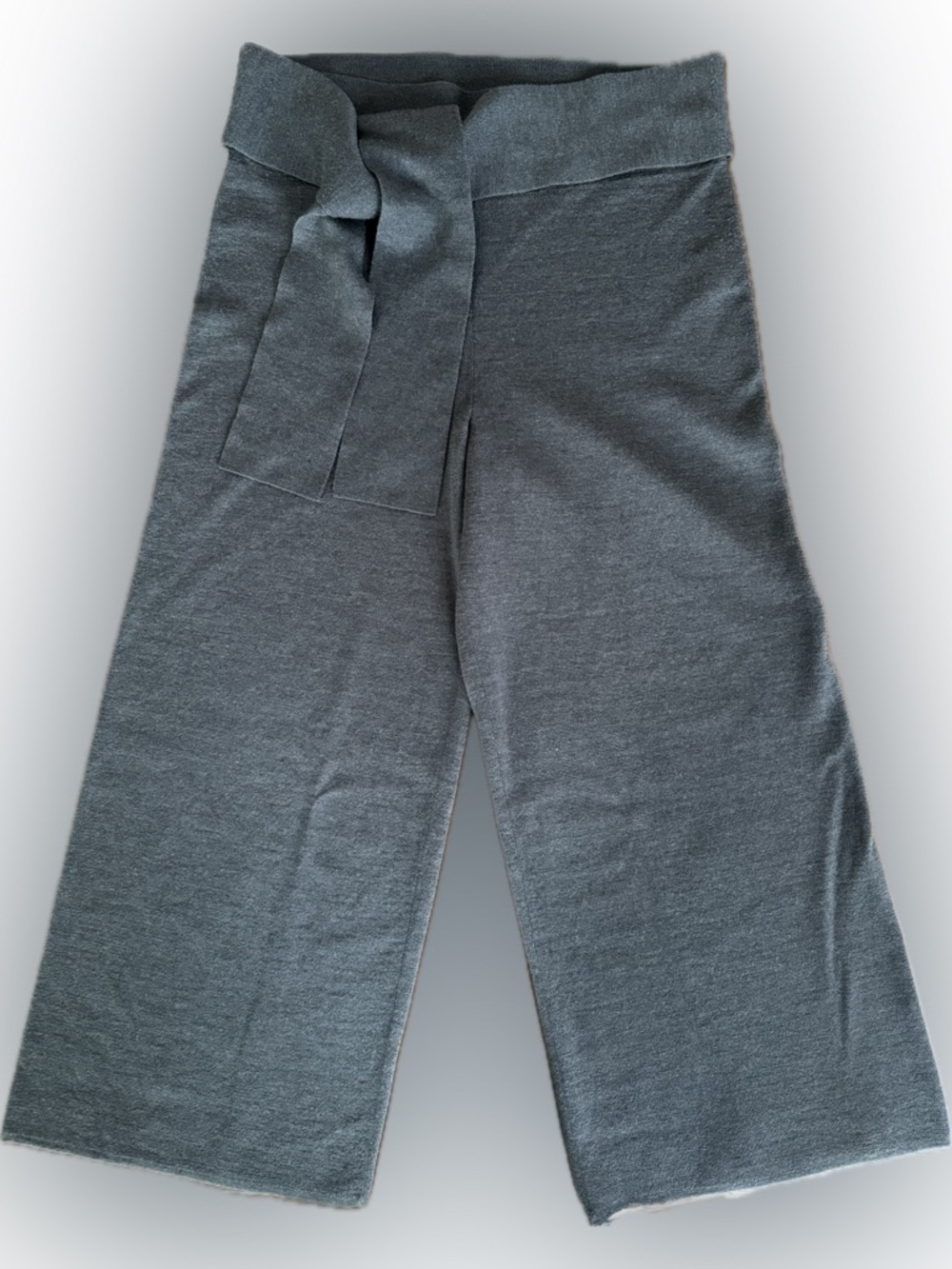 MOTH by ANTHROPOLOGIE WOOL Blend  SWEATER PANTS PULL ON WIDE LEG SOFT S GRAY